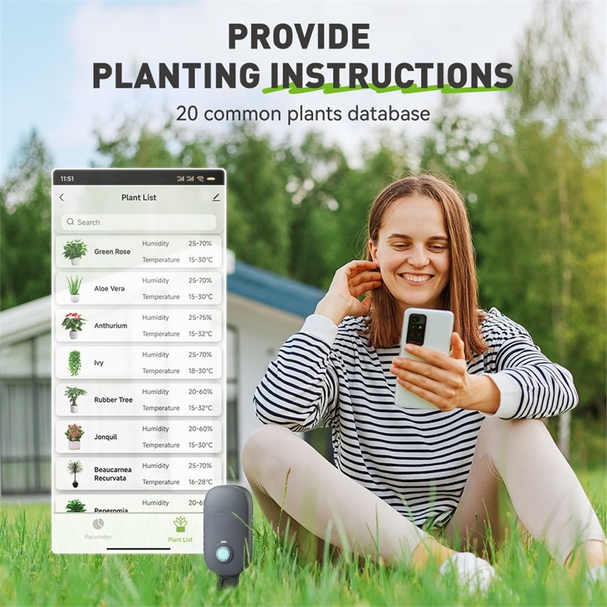 Smart Plant Sensor Soil Moisture Meter - [Greatitem]Smart Bluetooth Soil Moisture Tester Temperature