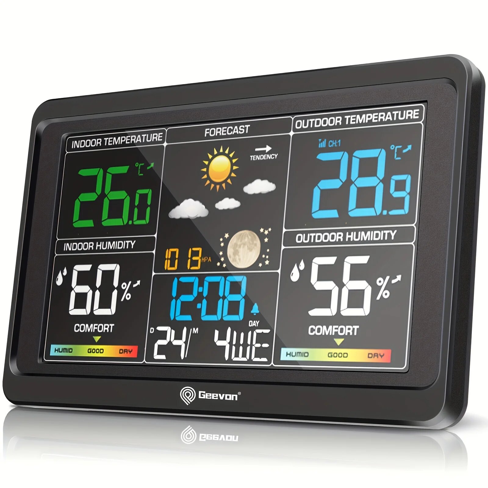 Wireless Weather Station Indoor Outdoor - Geevon Digital Weather Station Wireless Indoor