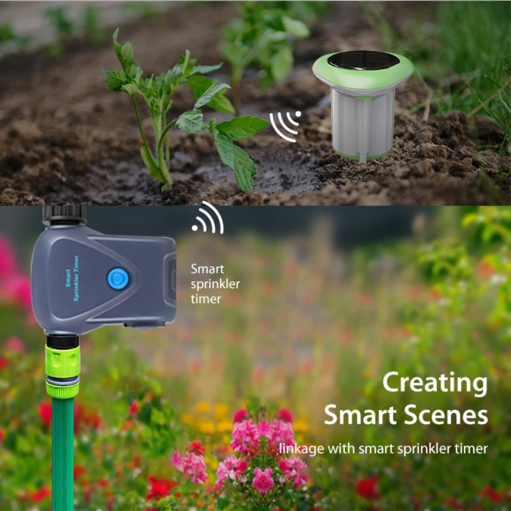 Wifi Soil Moisture Sensor Garden App - Smart WiFi Solar Soil Tester Moisture