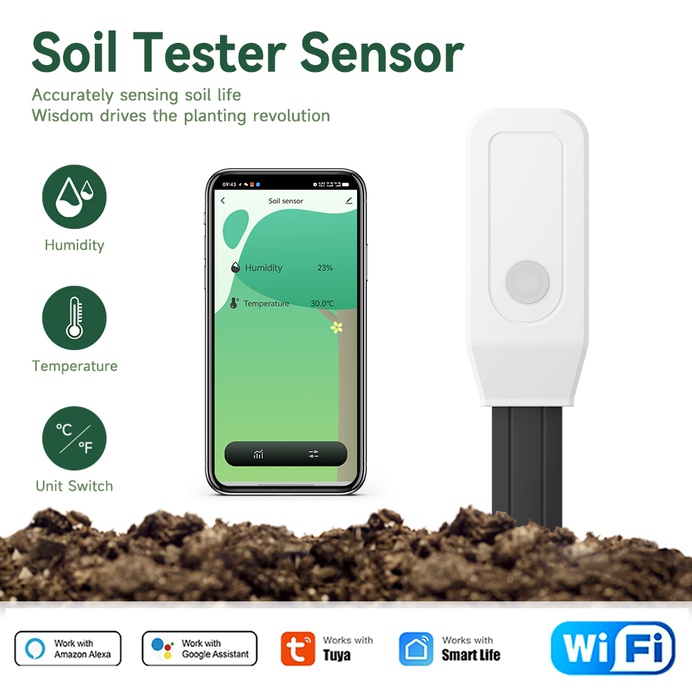 Wifi Soil Moisture Sensor Garden App - Tuya Smart wifi Soil Tester Humidity