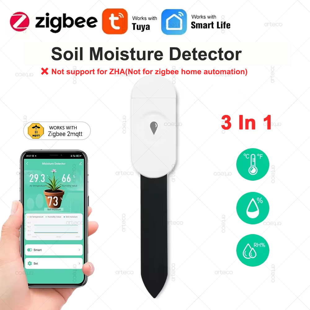 Tuya Zigbee Soil Moisture Sens - đánh giá và giá Smart Plant Sensor Soil Moisture Meter