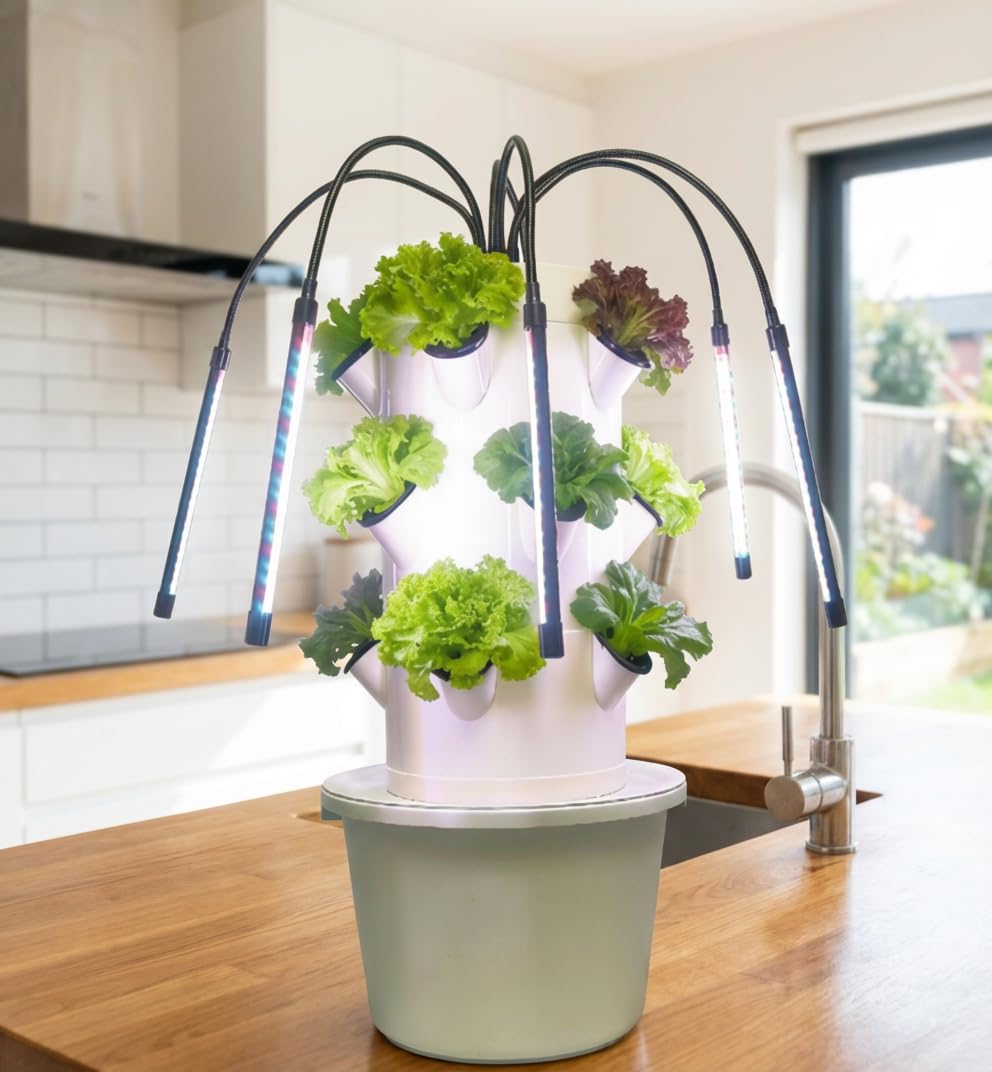 Vertical Hydroponic Growing Sy - đánh giá và giá Indoor Herb Garden Grow Light Smart Kit