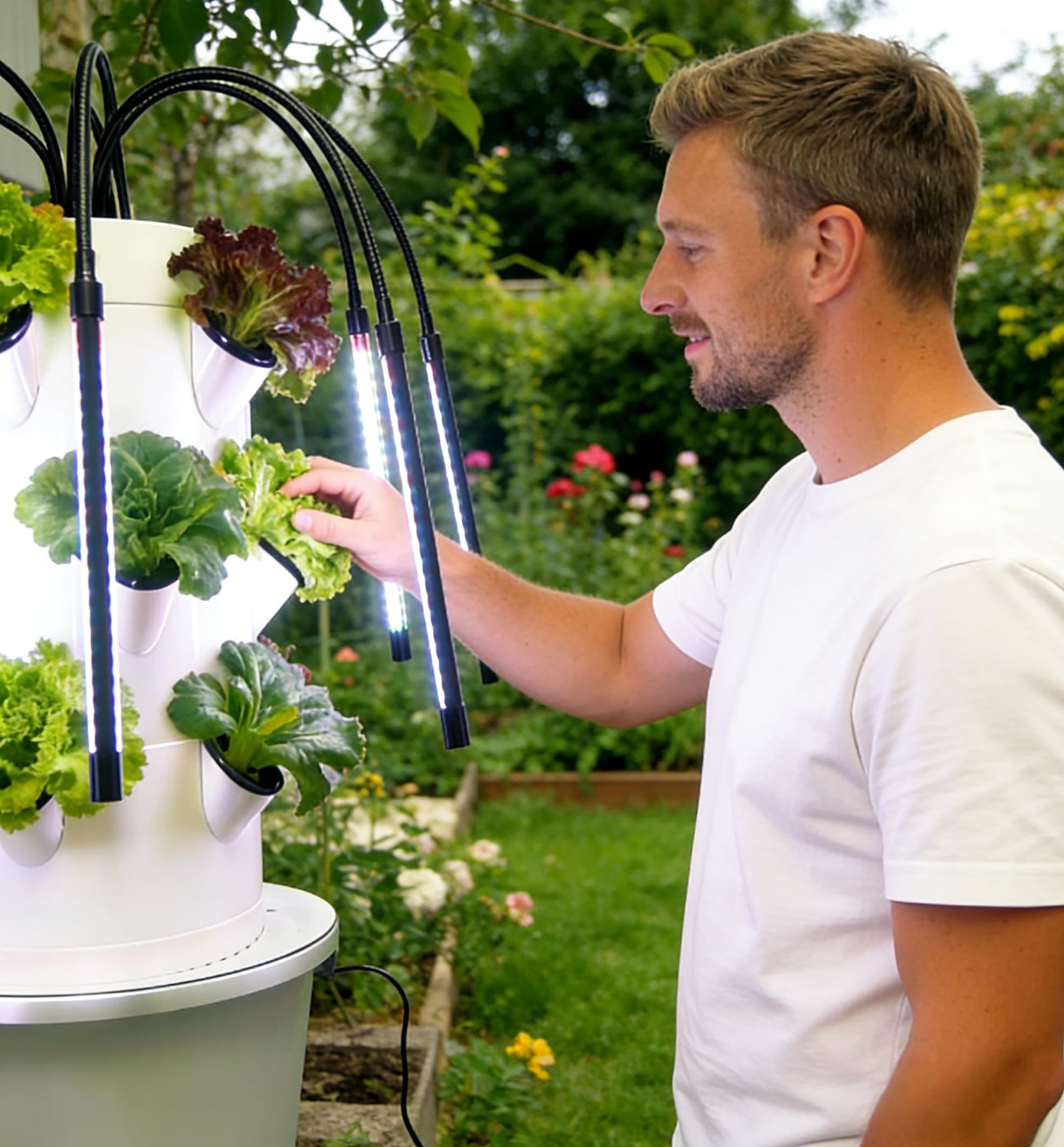 Vertical Hydroponic Growing Sy - đánh giá và giá Indoor Herb Garden Grow Light Smart Kit
