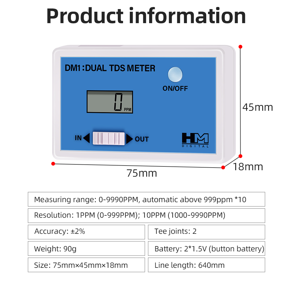 Dual Probe Water TDS Meter EC  - đánh giá và giá Hydroponic Ec Tds Conductivity Meter Probe