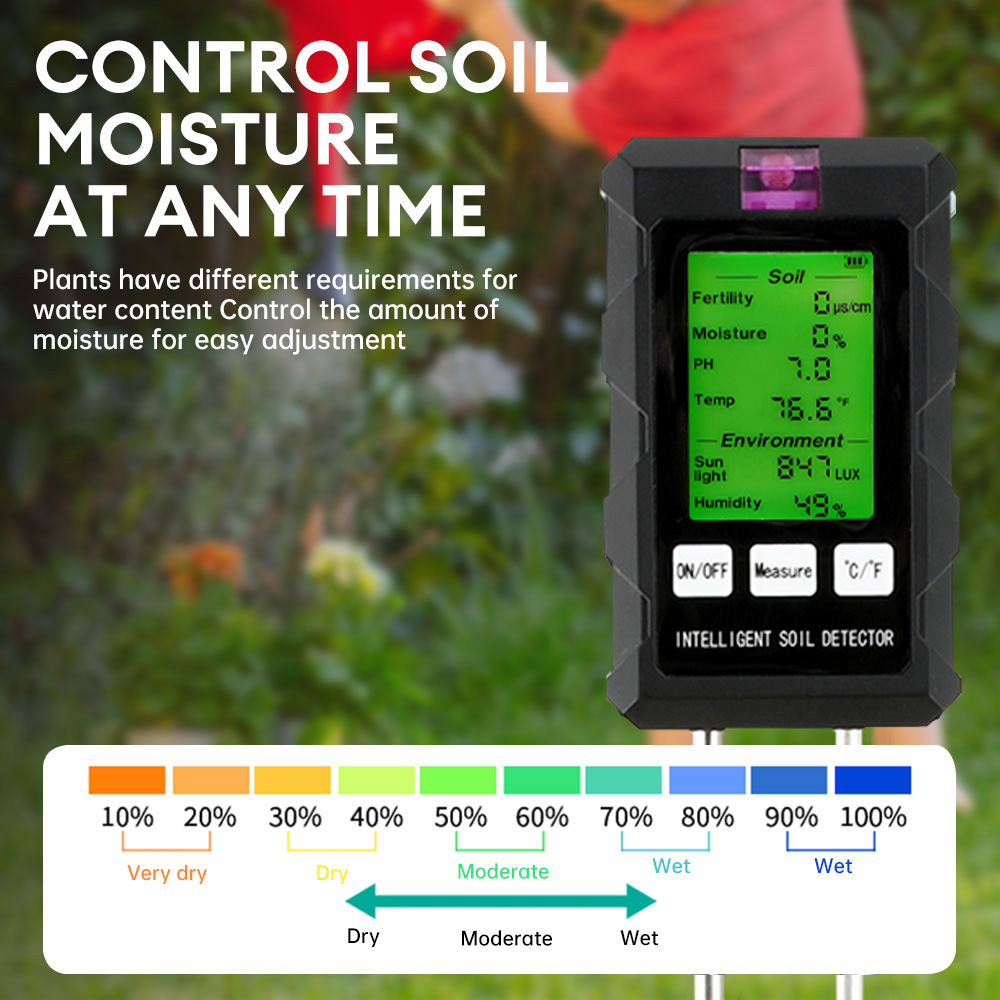 6-in-1 Soil Tester Meter Soil  - đánh giá và giá Soil Ph Meter 3 In 1 Moisture Sunlight