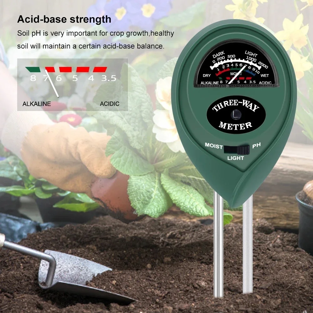 PH Tester Garden Flowers Soil  - đánh giá và giá Soil Ph Meter 3 In 1 Moisture Sunlight