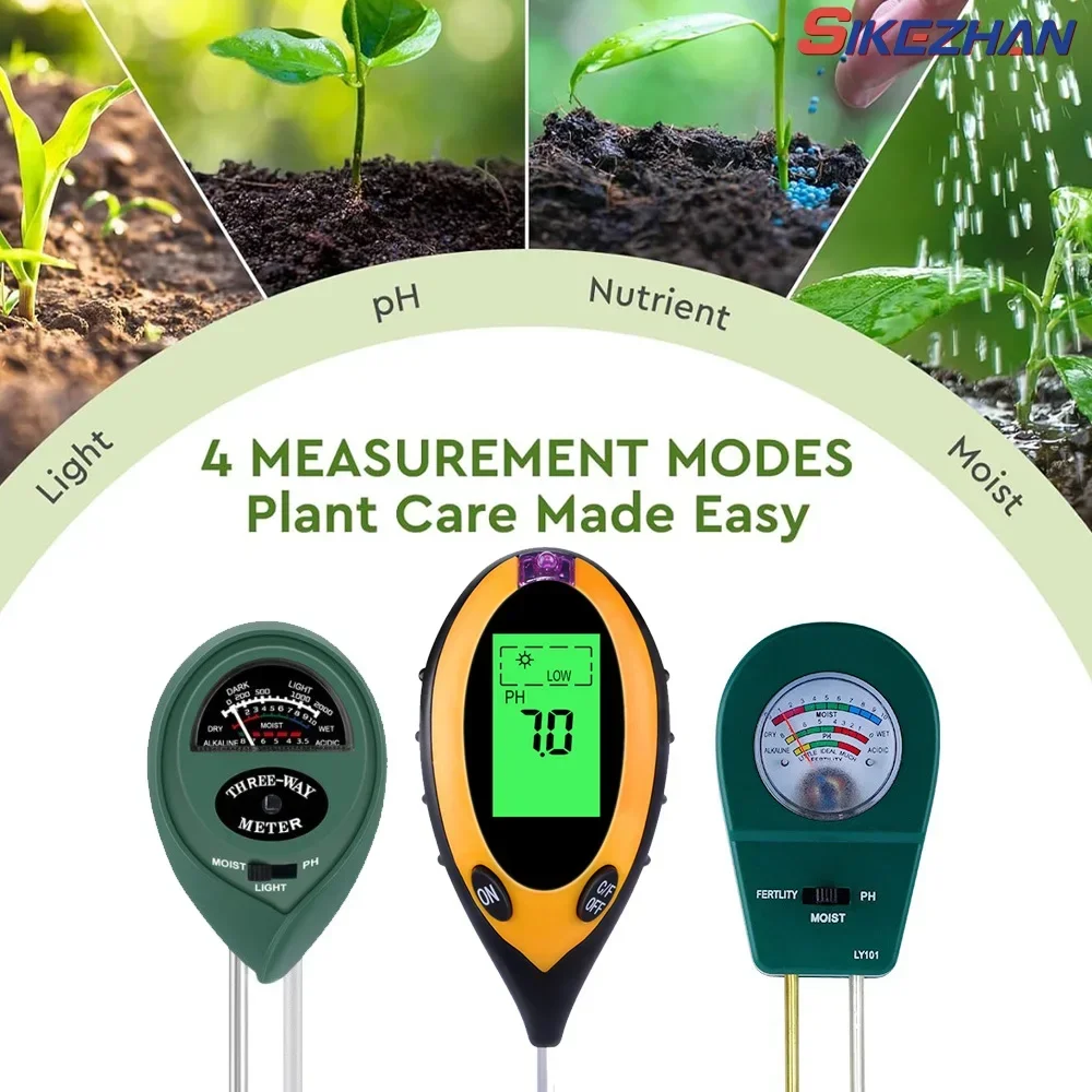 3/4/ in 1 Soil PH Meter Soil T - đánh giá và giá Soil Ph Meter 3 In 1 Moisture Sunlight