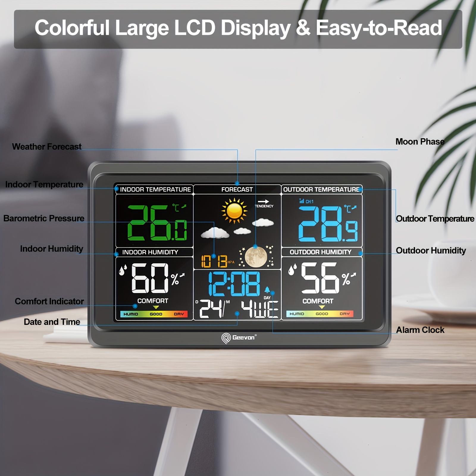 Geevon Digital Weather Station - đánh giá và giá Wireless Weather Station Indoor Outdoor