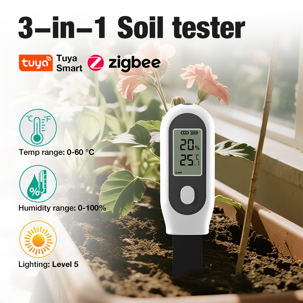 3 in 1 Soil Tester Zigbee Smar - đánh giá và giá Tuya Zigbee Soil Moisture Temperature Sensor
