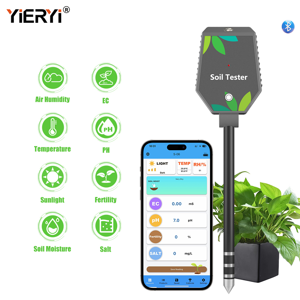 Professional Soil PH Meter 8 i - đánh giá và giá Bluetooth Soil Tester Fertility Light Ec