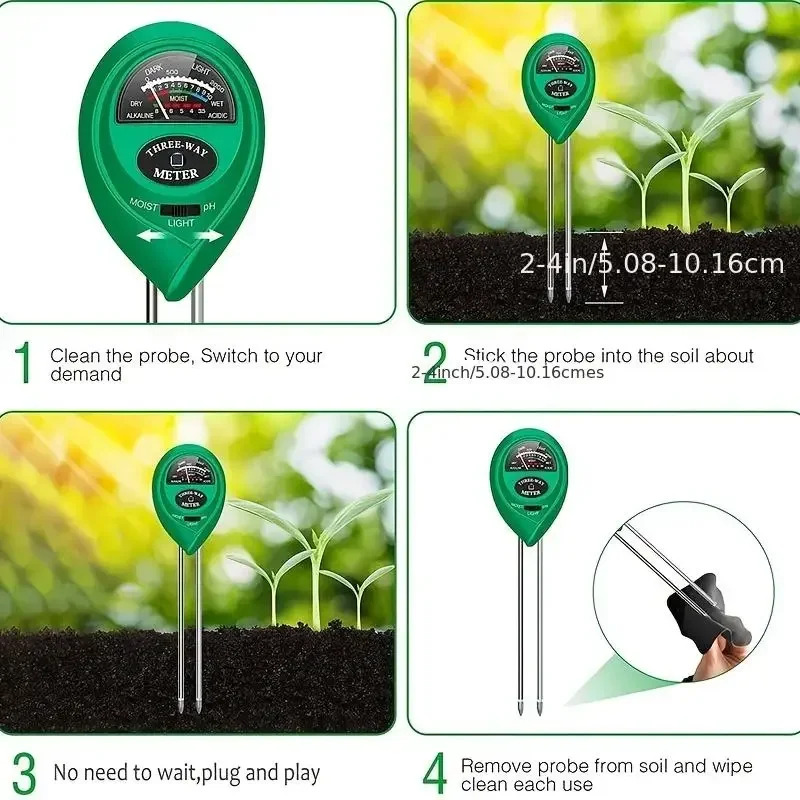 3 In 1 Moisture Sunlight PH Me - đánh giá và giá Soil Ph Meter 3 In 1 Moisture Sunlight