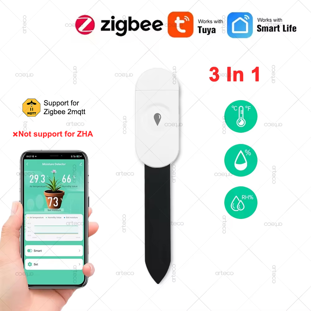 Tuya Zigbee Temperature Humidi - đánh giá và giá Tuya Zigbee Soil Moisture Temperature Sensor