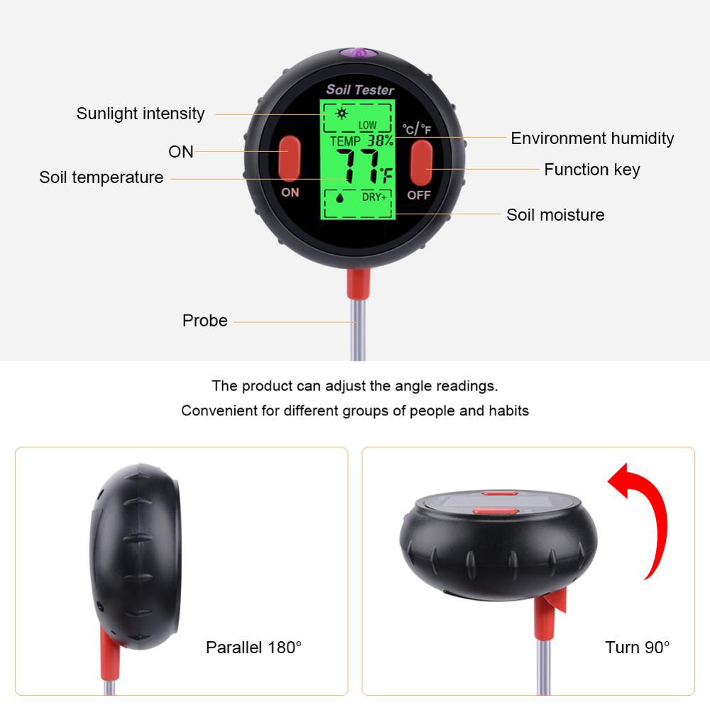 2/3/4/5 Trong 1 Đất Máy Đo Độ  - đánh giá và giá Soil Ph Meter 3 In 1 Moisture Sunlight