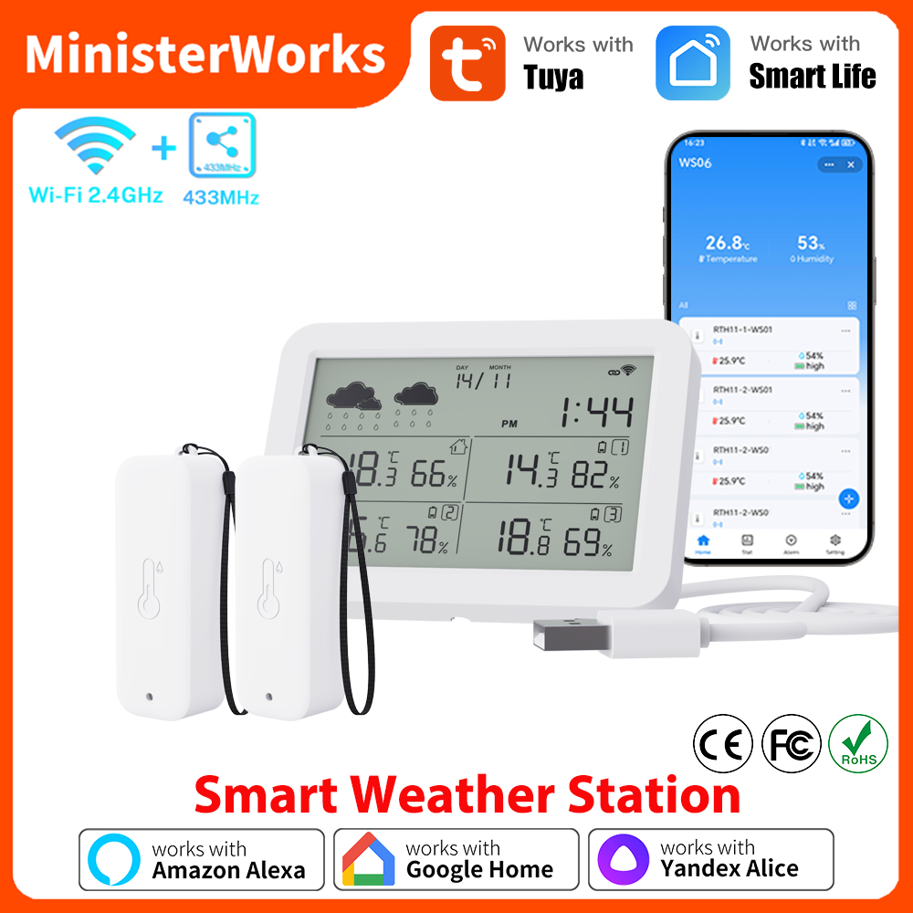 Tuya WiFi Weather Station RF43 - đánh giá và giá Wireless Weather Station Indoor Outdoor