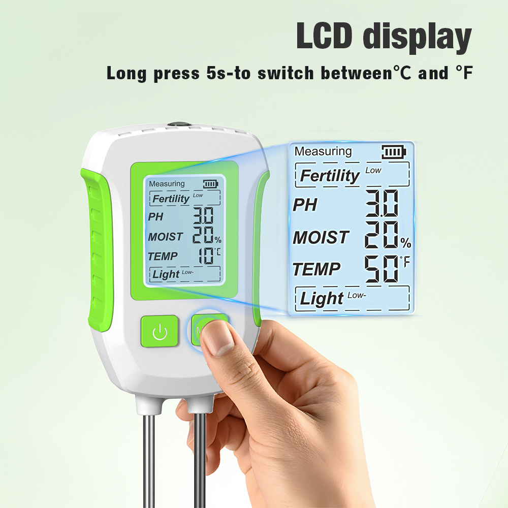 LCD Backlight Soil Tester 3/5  - đánh giá và giá Soil Ph Meter 3 In 1 Moisture Sunlight