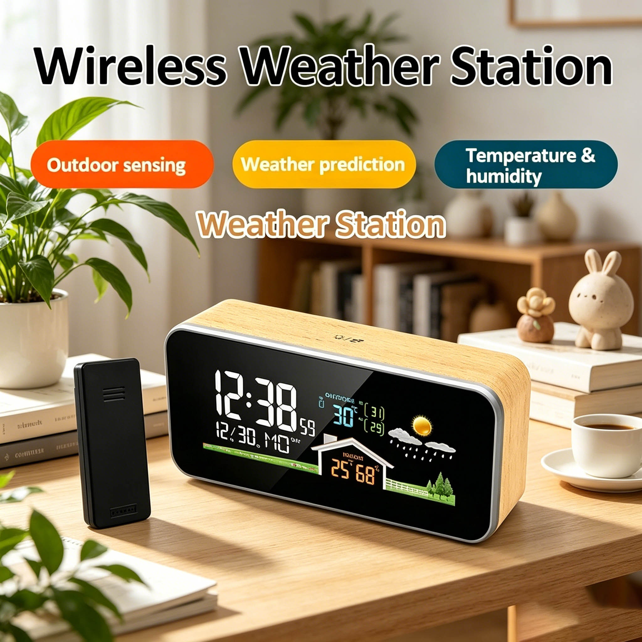 Wooden Wireless Weather Statio - đánh giá và giá Wireless Weather Station Indoor Outdoor