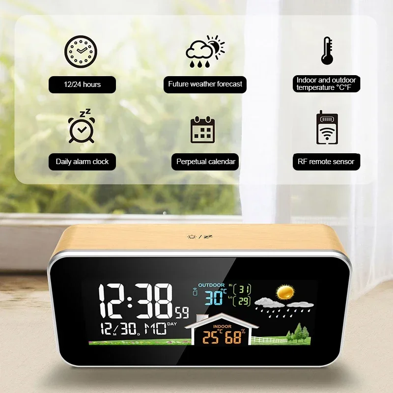 Wooden Wireless Weather Statio - đánh giá và giá Wireless Weather Station Indoor Outdoor