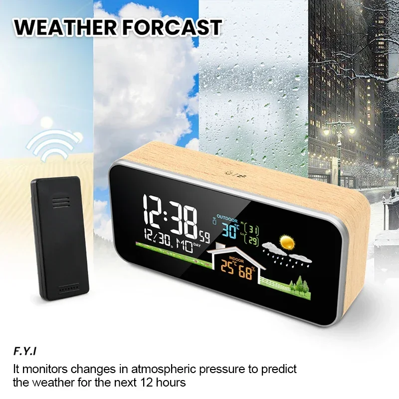 Wooden Wireless Weather Statio - đánh giá và giá Wireless Weather Station Indoor Outdoor
