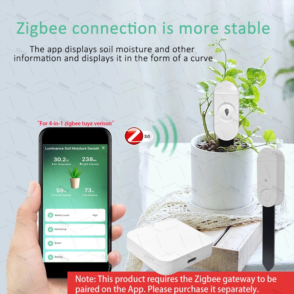 Zigbee Soil Sensor Moisture Te - đánh giá và giá Tuya Zigbee Soil Moisture Temperature Sensor