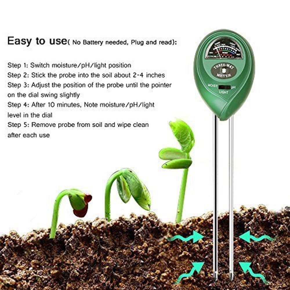 3 in 1 Soil PH Meter Sunlight  - đánh giá và giá Soil Ph Meter 3 In 1 Moisture Sunlight